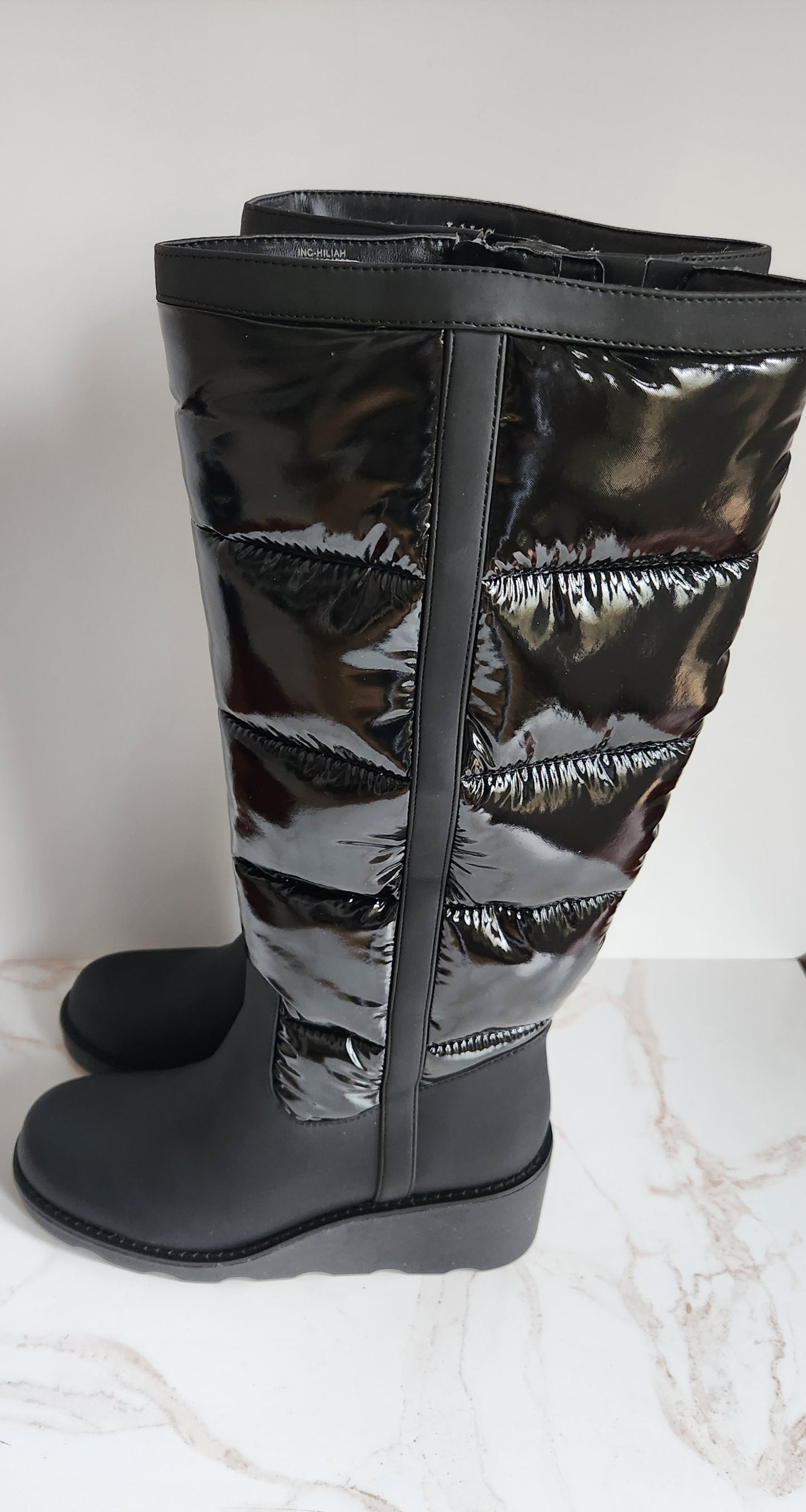 I.N.C International Concepts Hiliah Black Wedge Boot Sz 7M