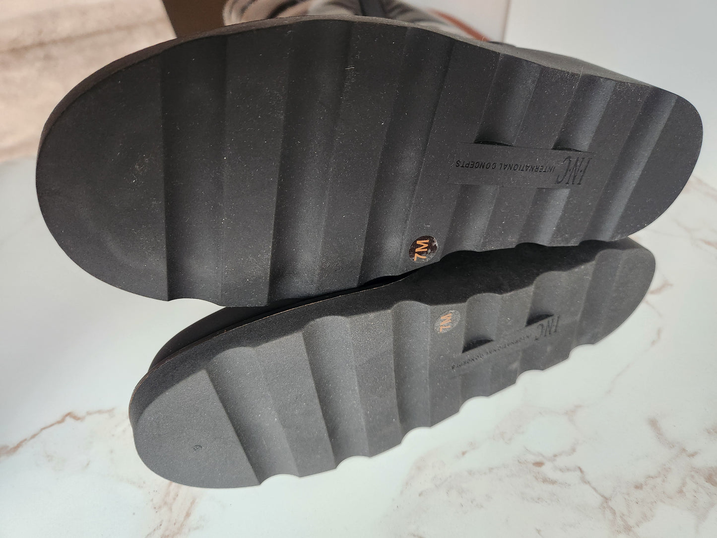 I.N.C International Concepts Hiliah Black Wedge Boot Sz 7M