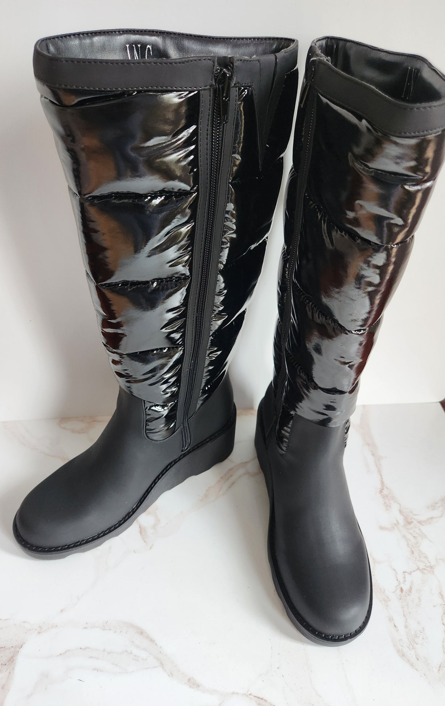 I.N.C International Concepts Hiliah Black Wedge Boot Sz 7M