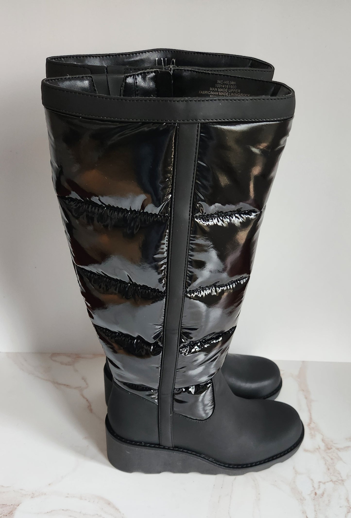 I.N.C International Concepts Hiliah Black Wedge Boot Sz 7M