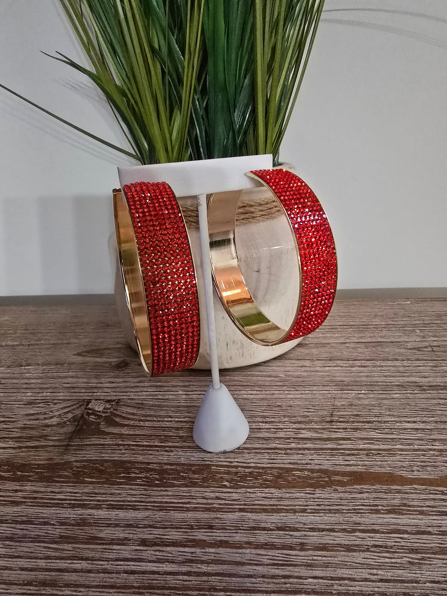 Red Bling Hoops