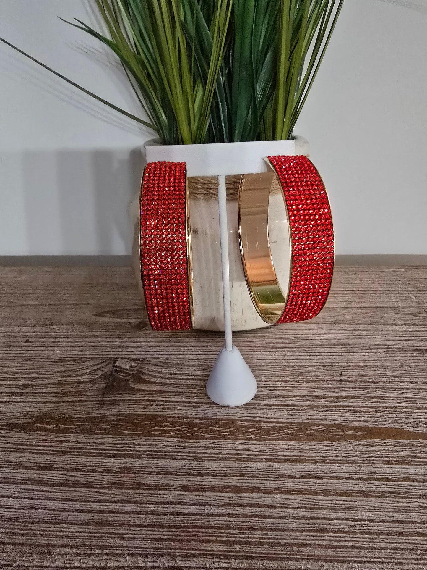 Red Bling Hoops