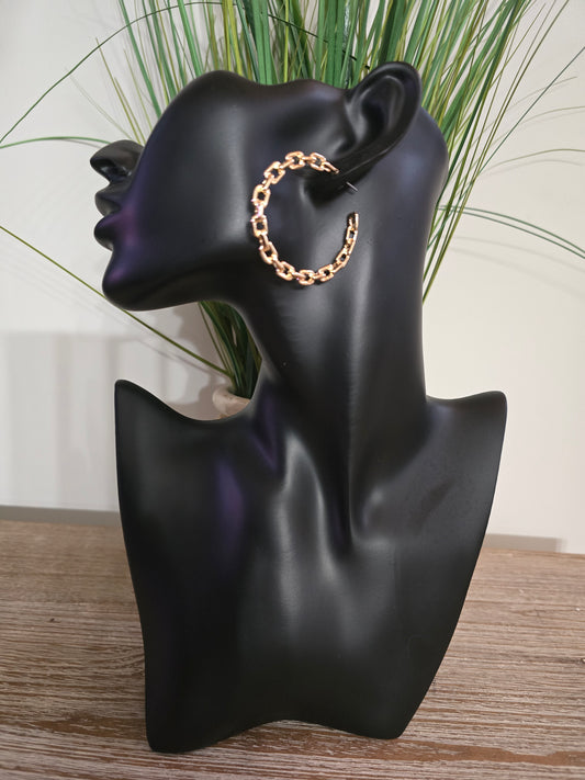 Chain Link Gold Hoop