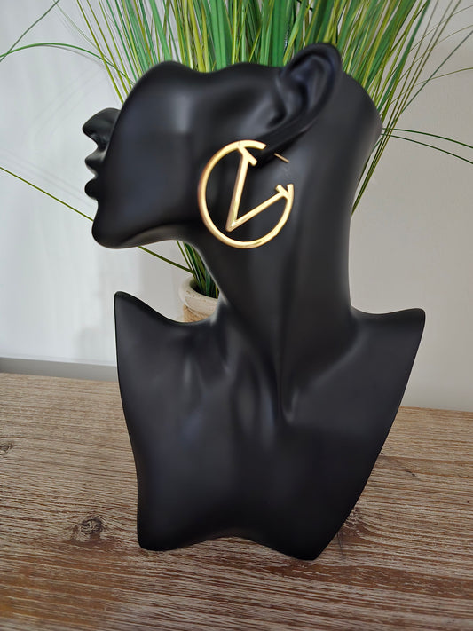 V Gold Hoop Earrings