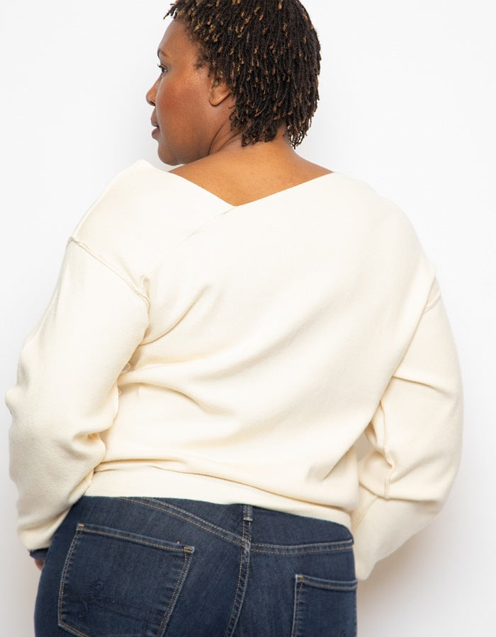 Cold Shoulder Sweater Cream