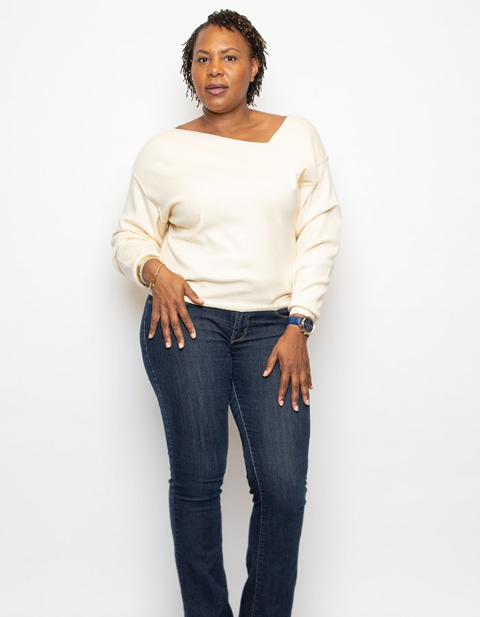 Cold Shoulder Sweater Cream