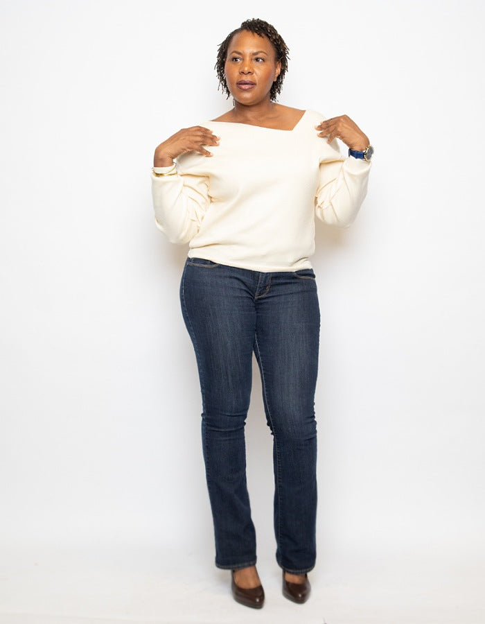 Cold Shoulder Sweater Cream