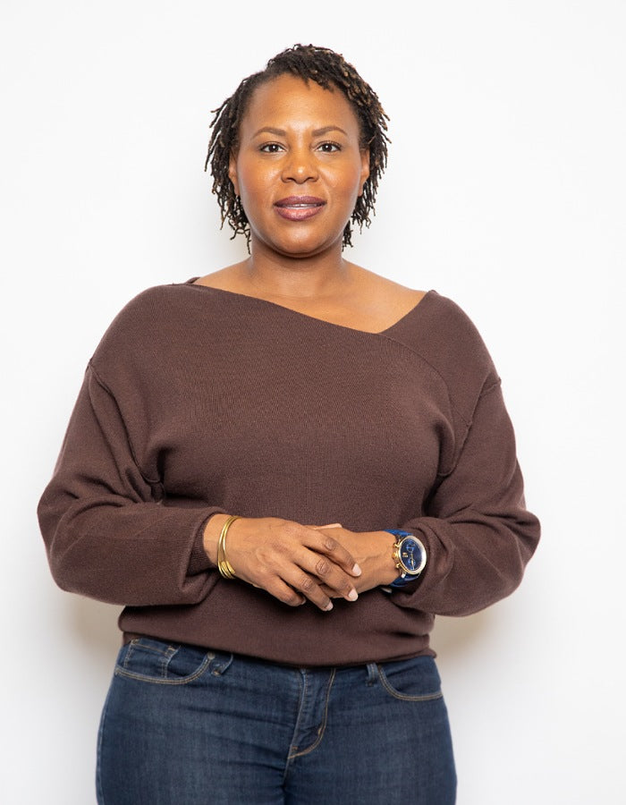 Cold Shoulder Sweater Brown