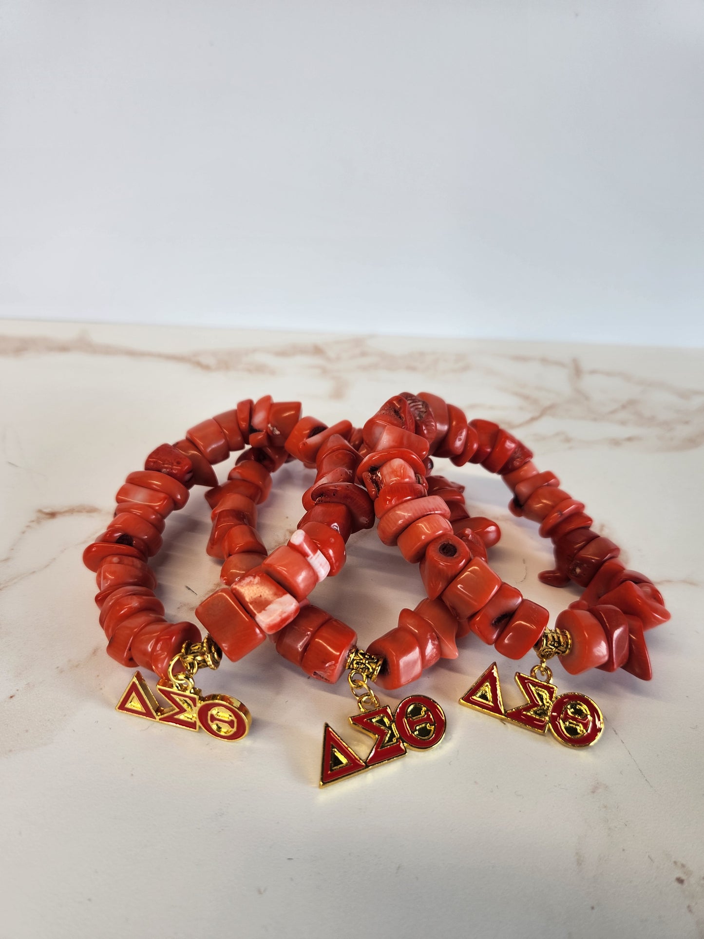 Delta Sigma Theta Coral Bracelet