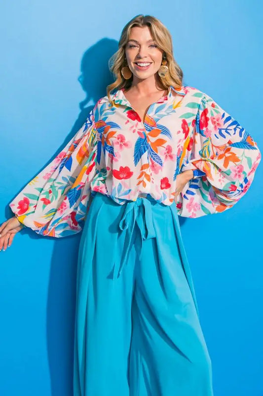 Frida Balloon Sleeve Dramatic Blouse