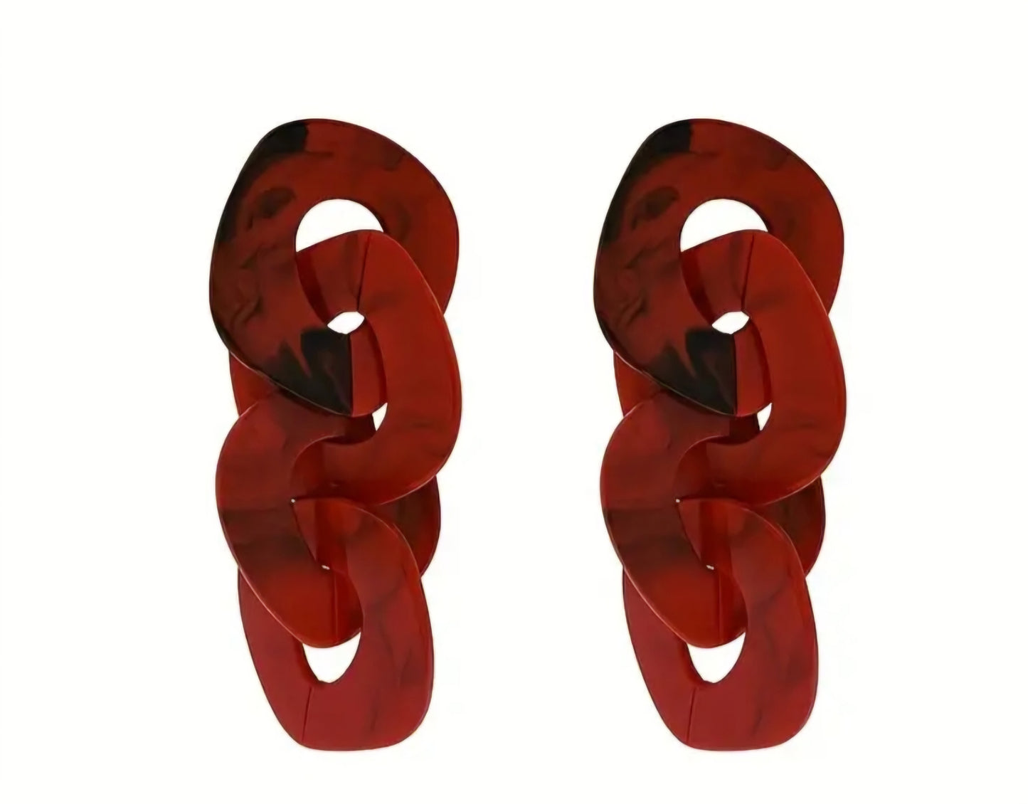 Link Up Earrings Red