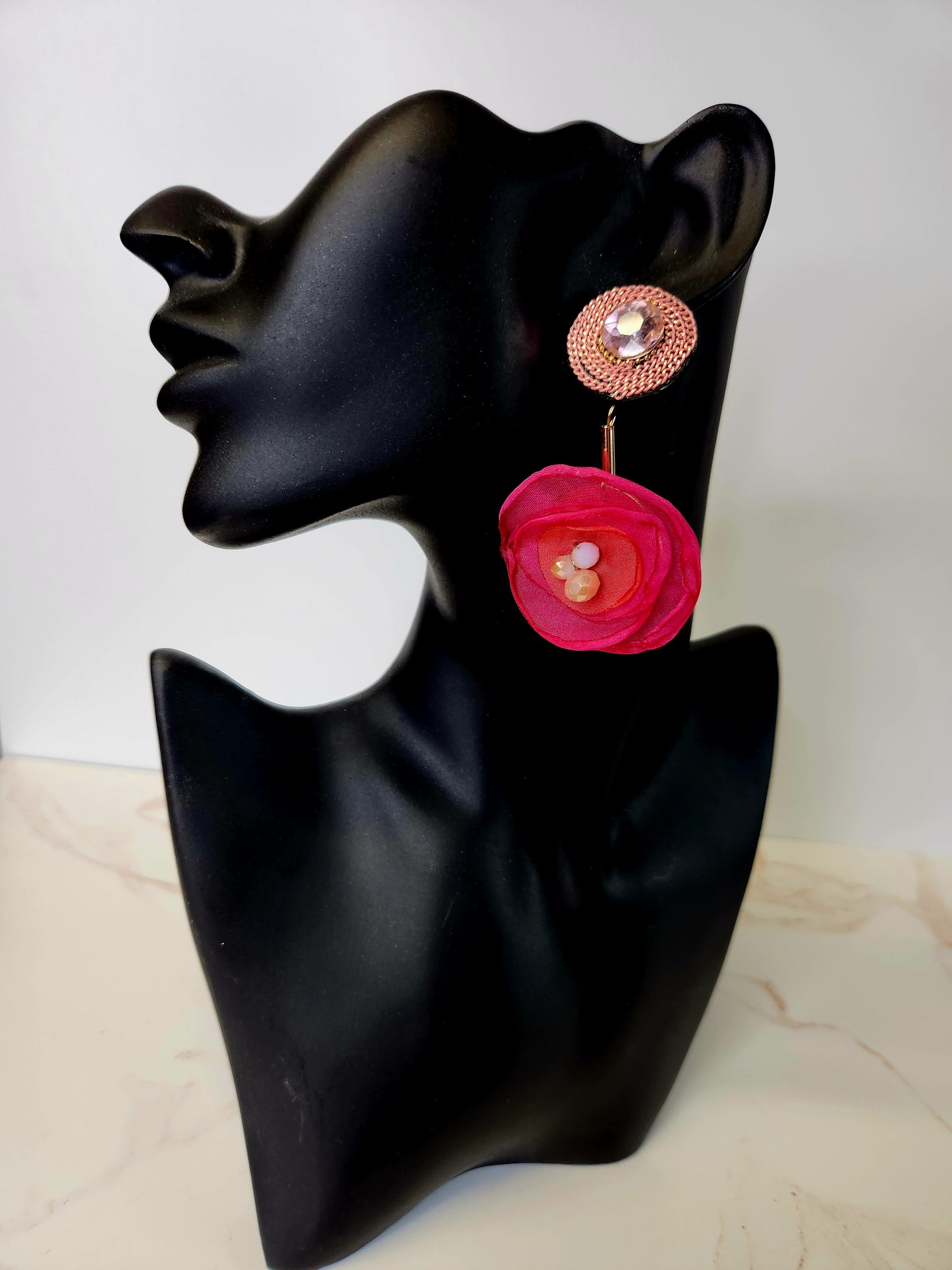 Petal Earrings - Fuschia