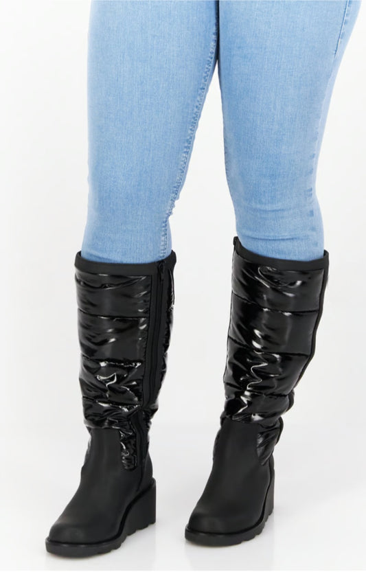 I.N.C International Concepts Hiliah  Black Wedge Boot Sz 7M
