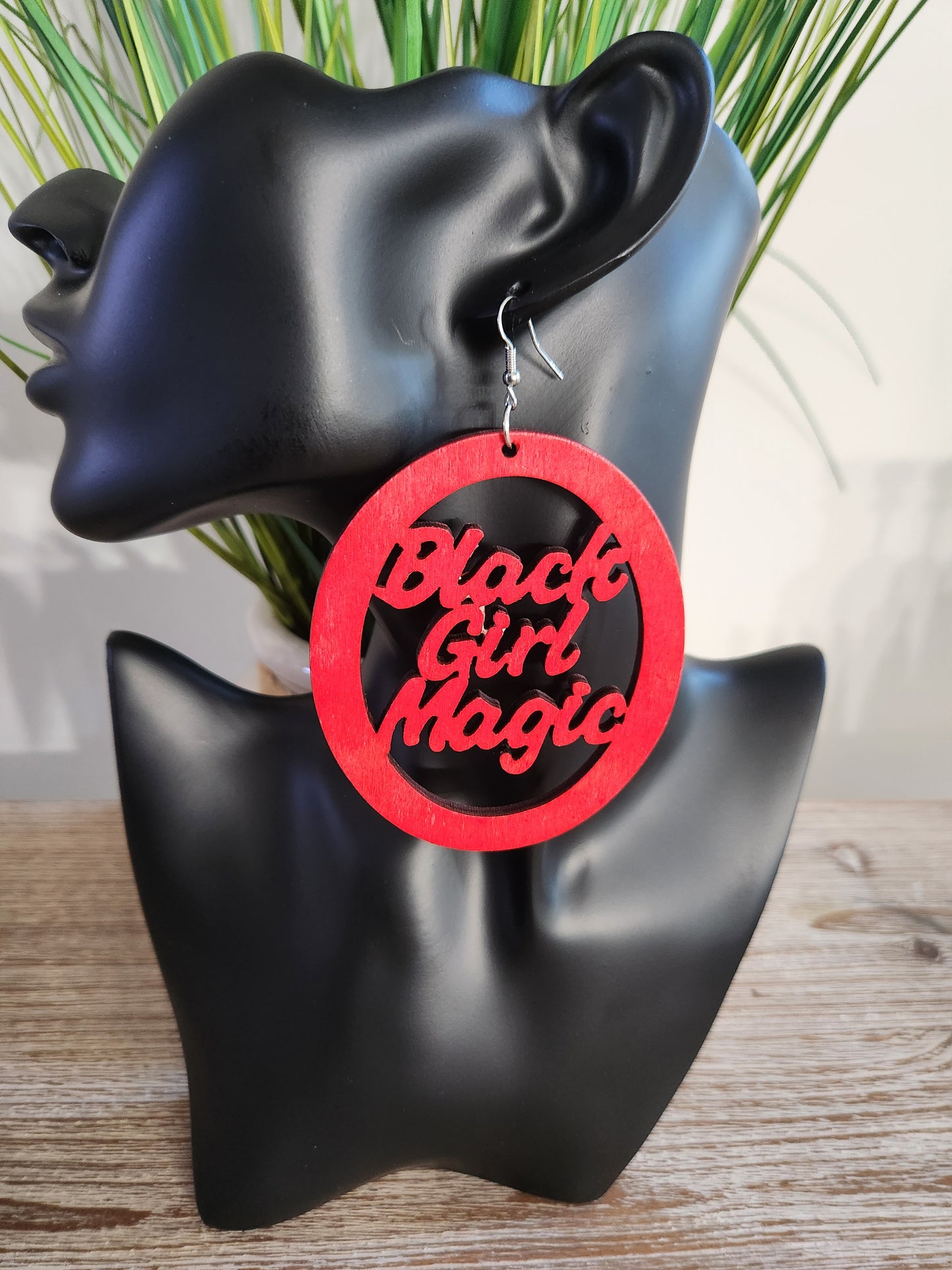 Black Girl Magic Earrings Red