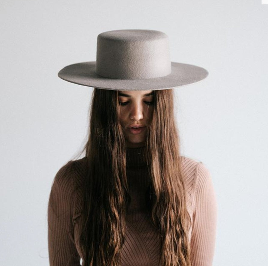 Dahlia Boater - Light Grey