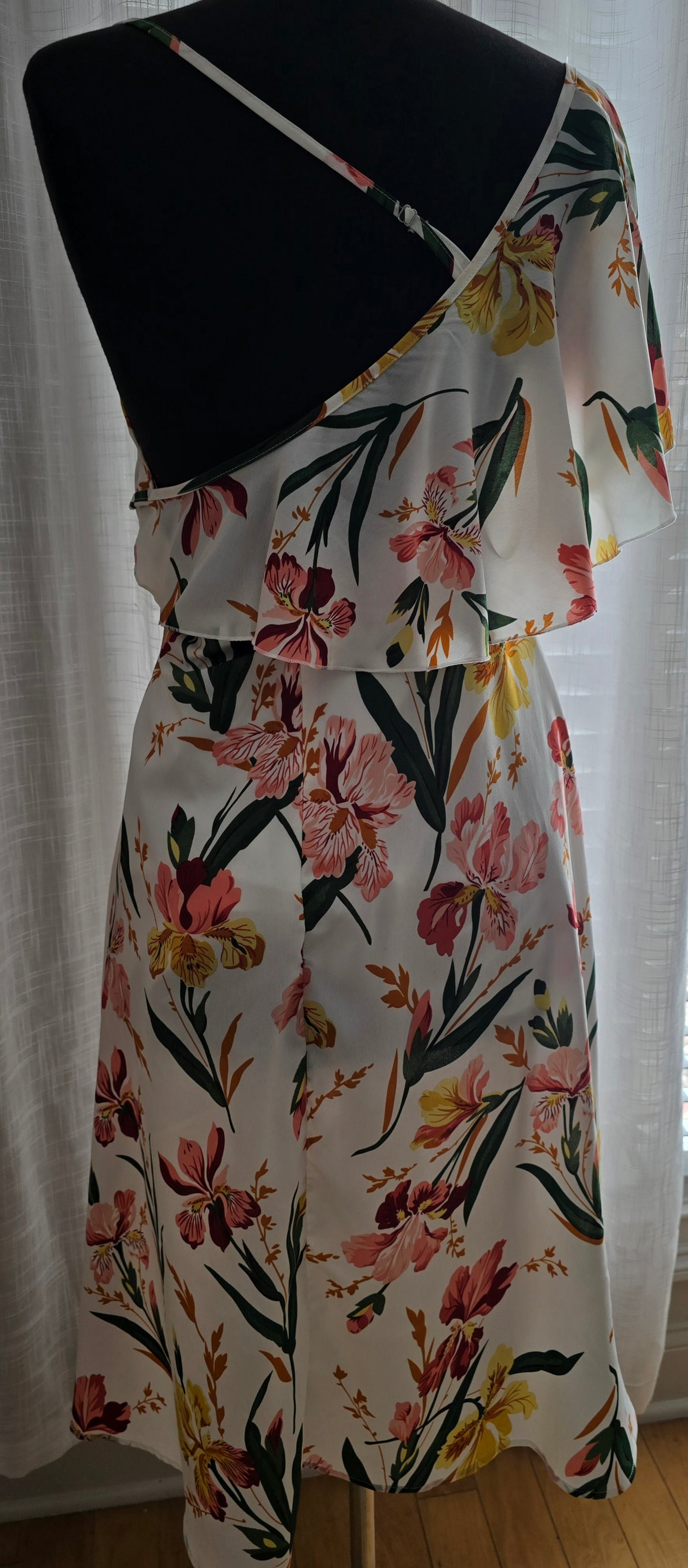 Boohoo Ruffle Open Back Skater Dress Sz 10