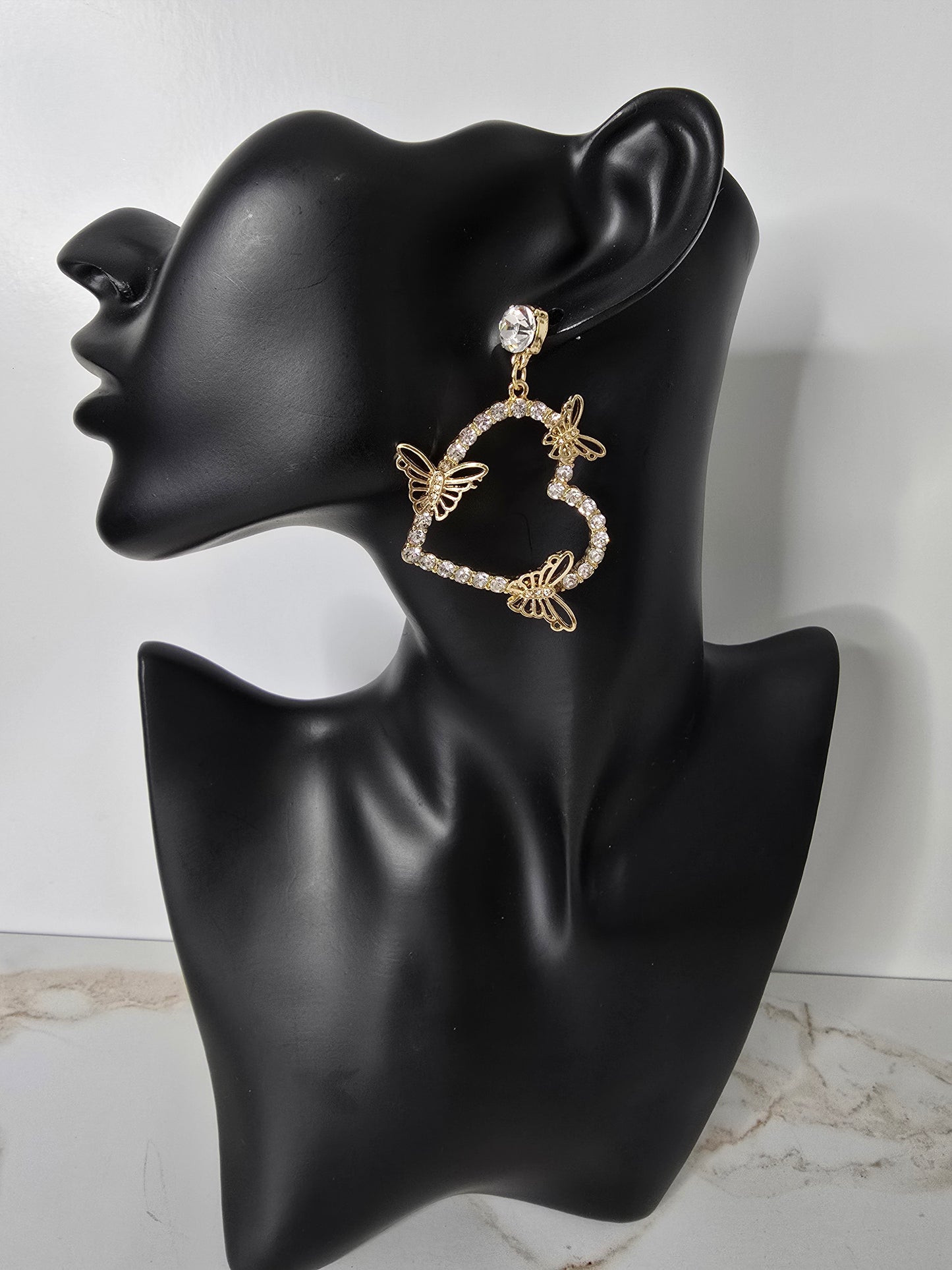 Butterfly Heart Earring Gold