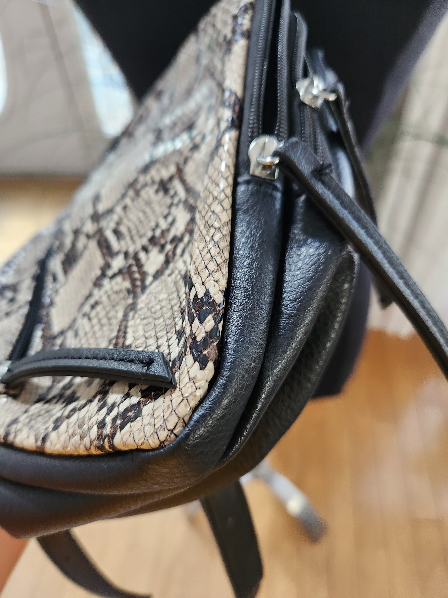 Wild Fable Faux Leather Snake Print Convertible Mini Backpack