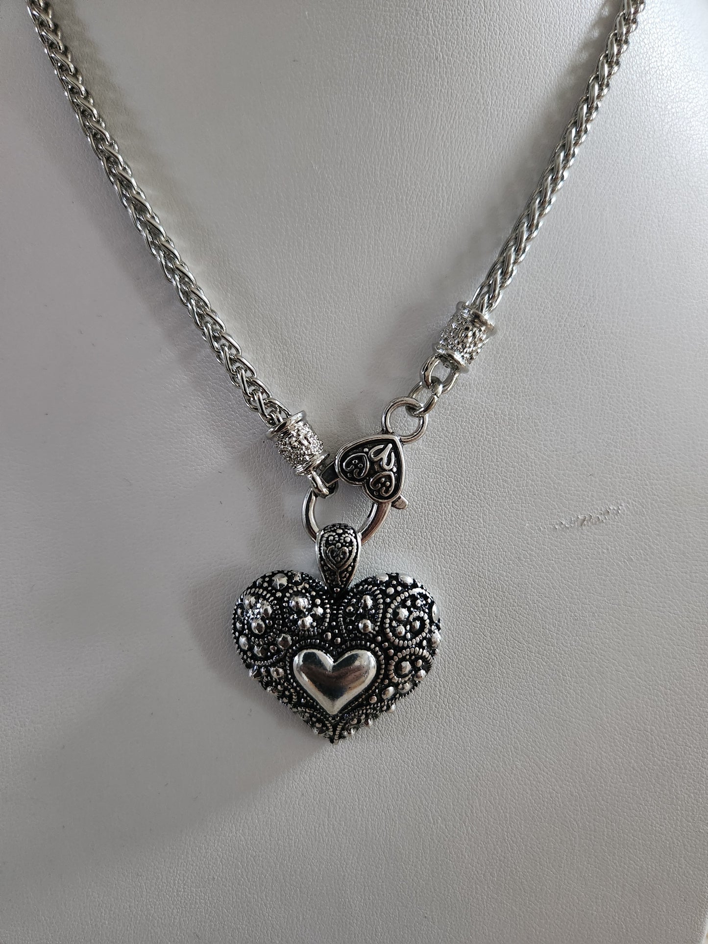 Silvertone Heart Necklace
