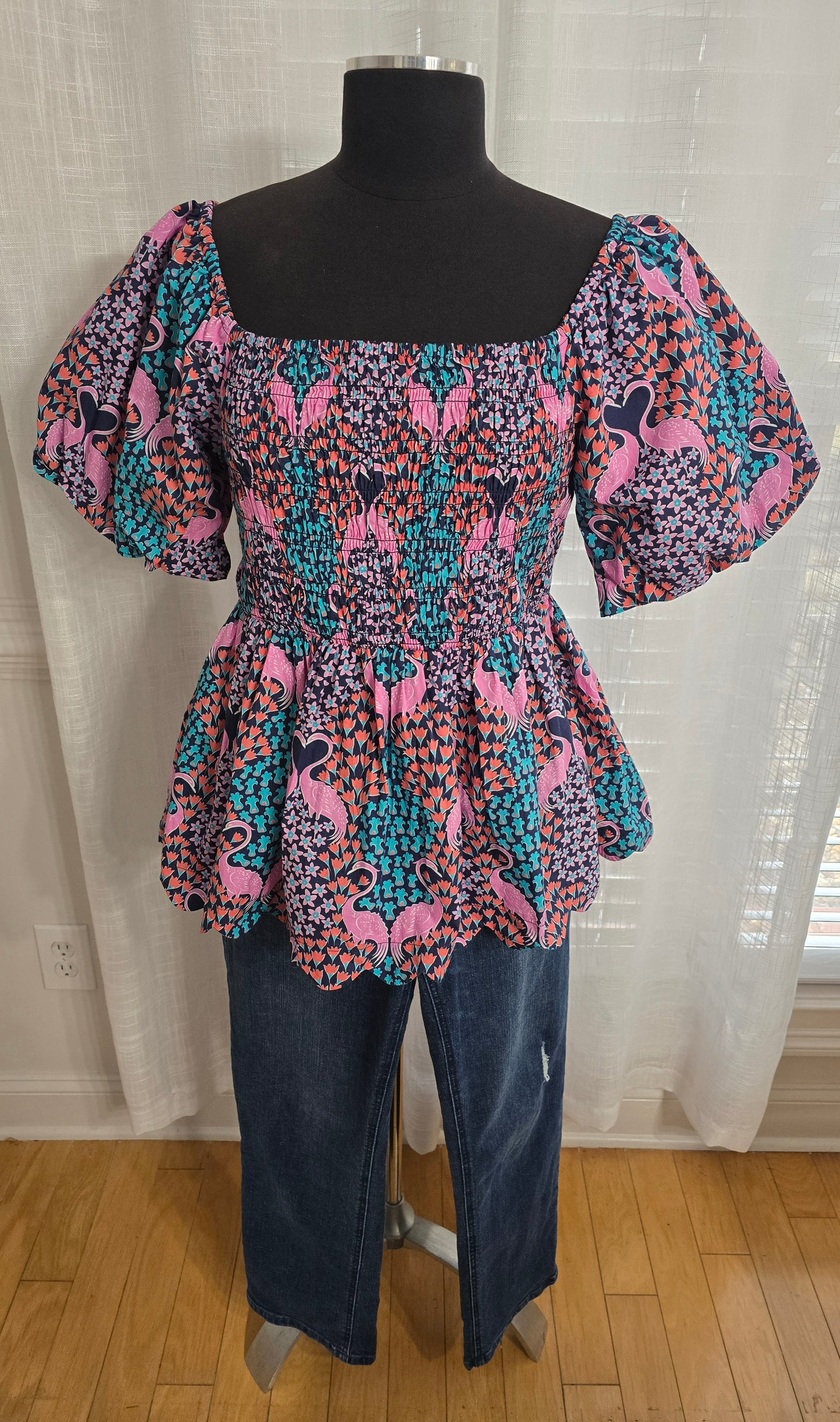 Simply Southern Puff Sleeve Tropical Top