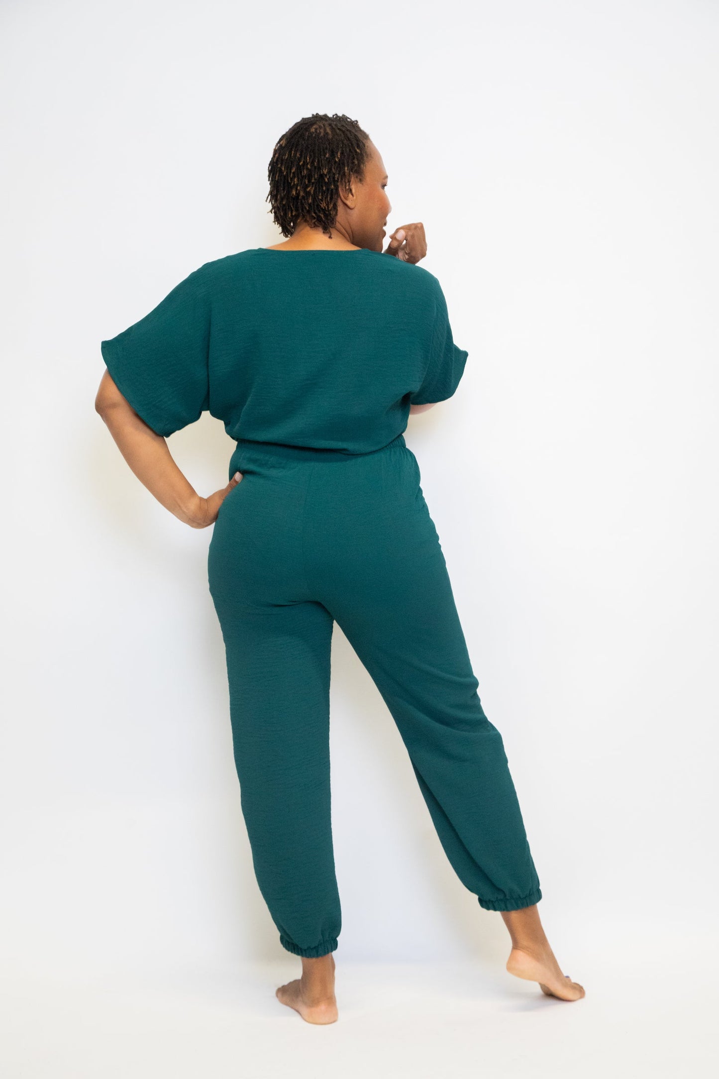 Winter Green Dressy Jumpsuit Sz S (fit up to M)