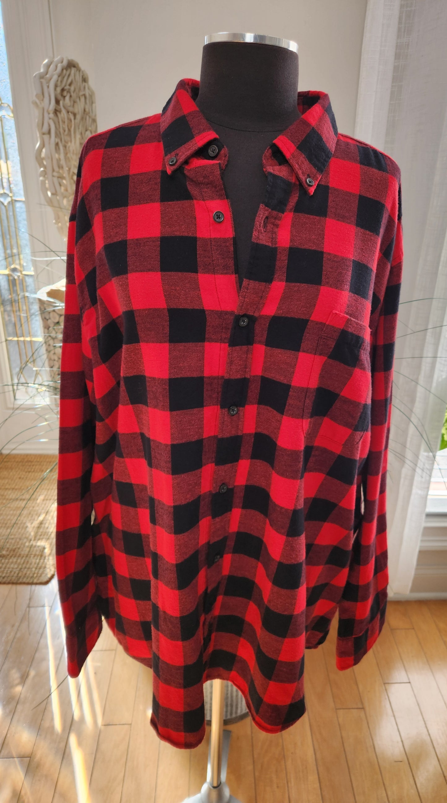 St. John's Bay Plaid Flannel Shirt Sz 2XL