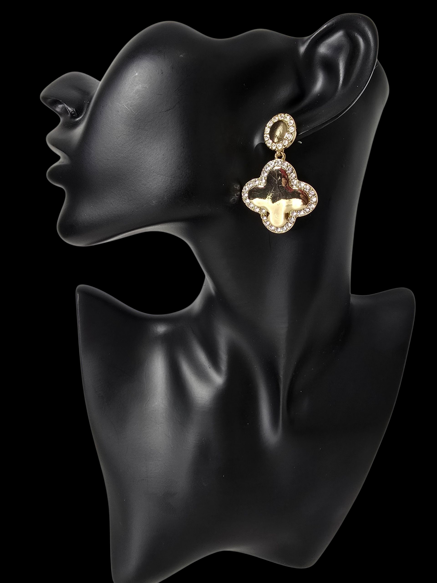 Four Leaf Clover Dangle Earring Gold