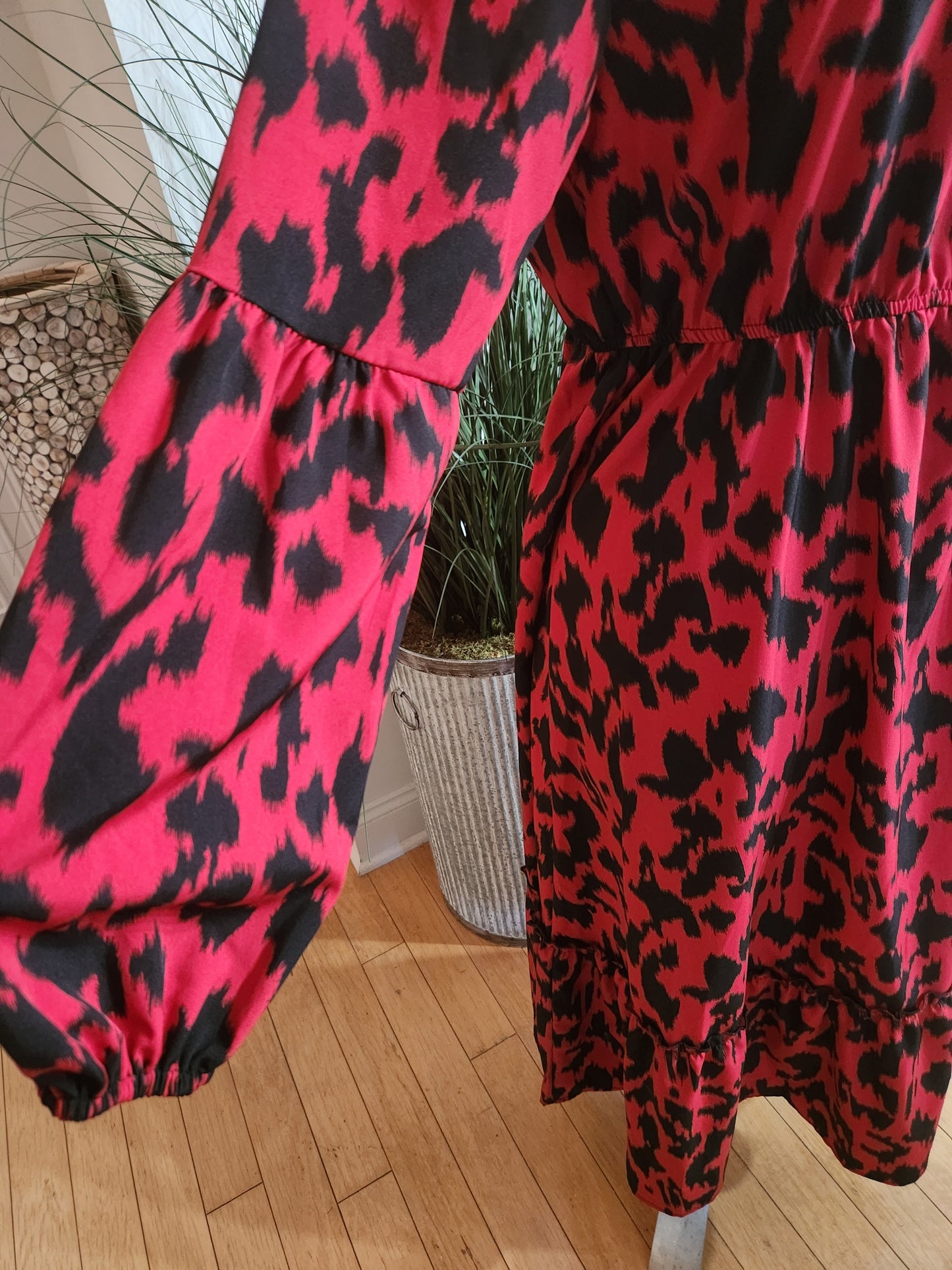 Shein Red & Black Dress Sz L
