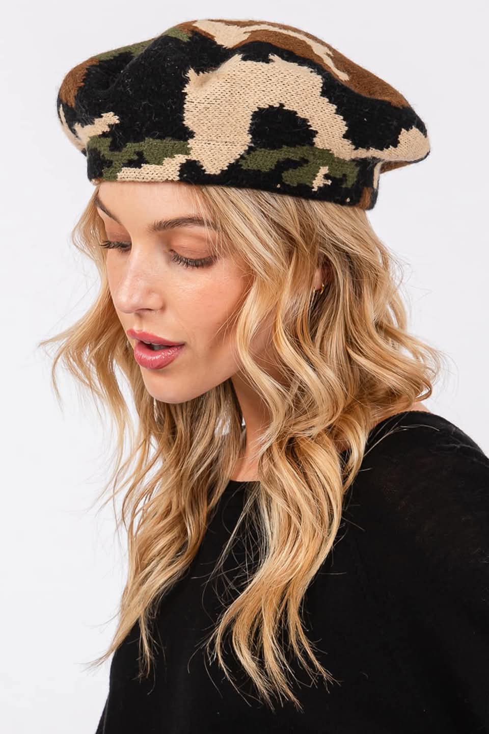 Camo Print Tam Beret