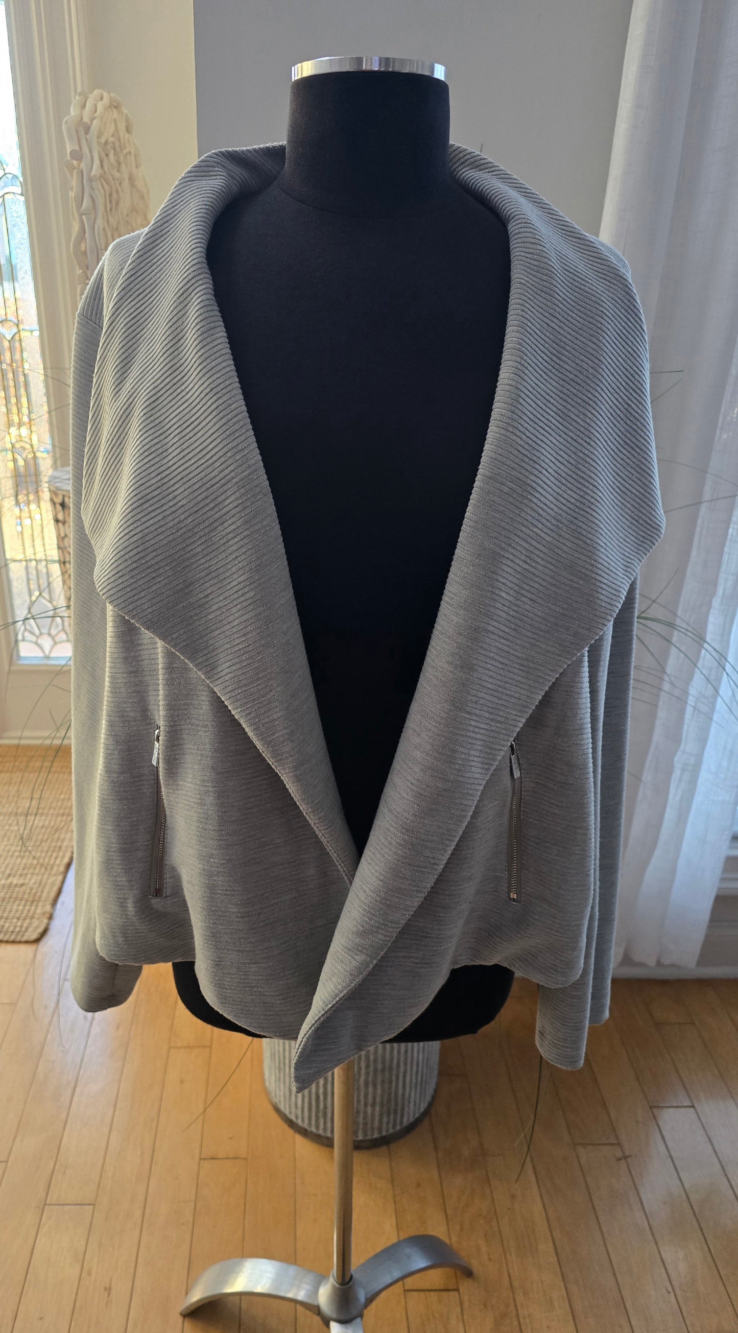 Calvin Klein Grey Moto Jacket Sz XXL