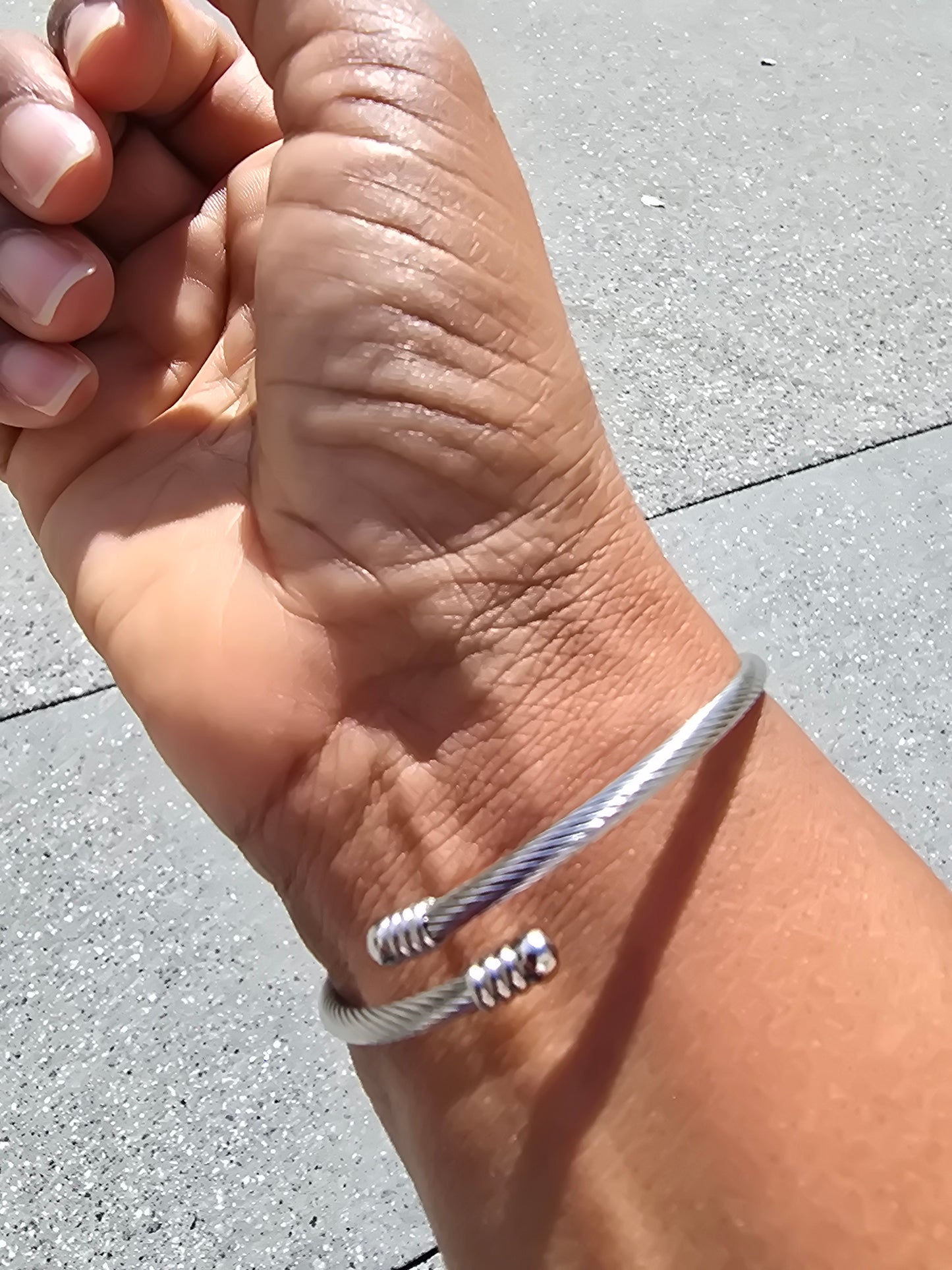 Heart Stainless Steel Silver Cuff Bracelet