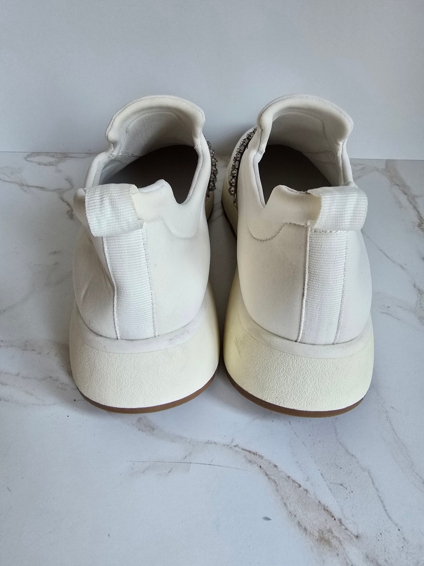 Nordstrom Rack Embellished White Slip-On Sneakers Sz 8