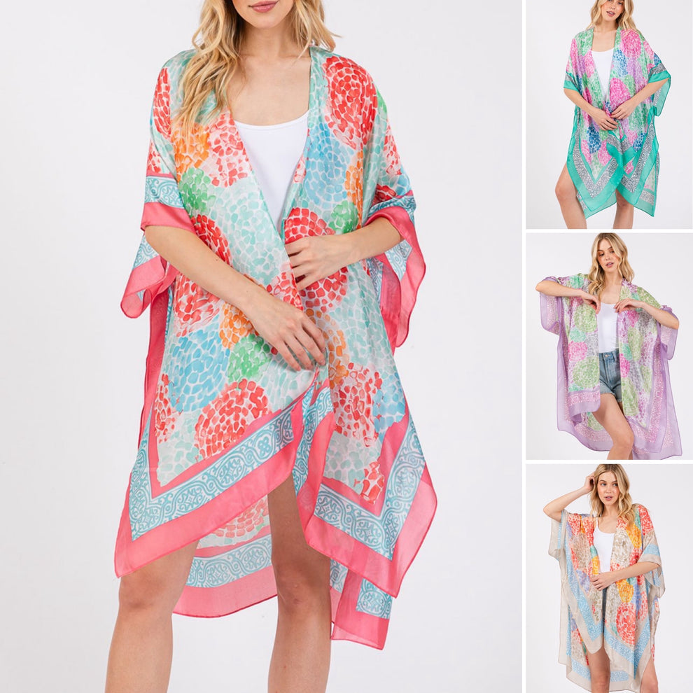 Dalia Coral Kimono Fits Up to Sz 2X