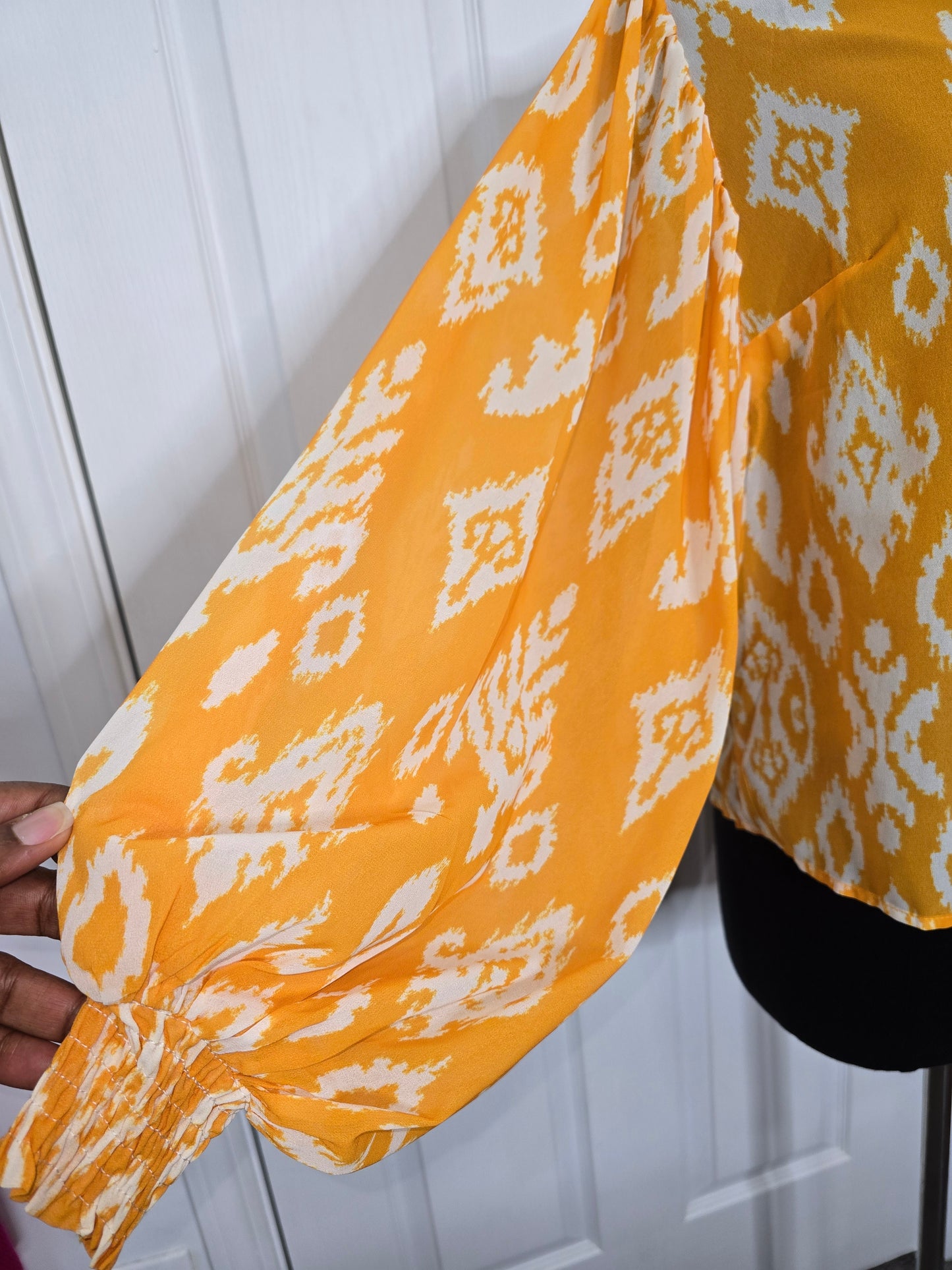 Fall Bloom Sheer Blouse Sz S (fits a M)