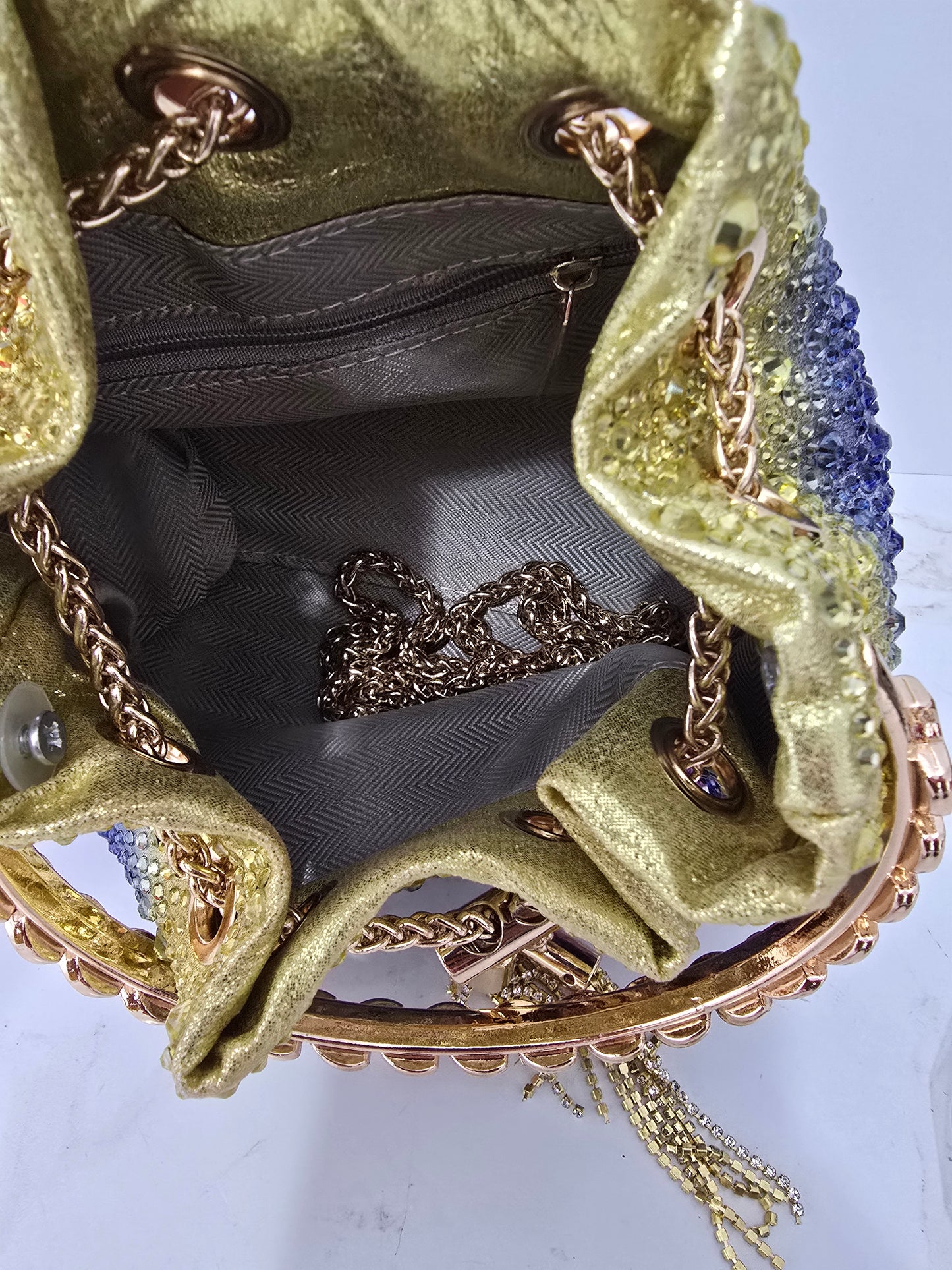Multi-Colored Embellished Wrist Bag