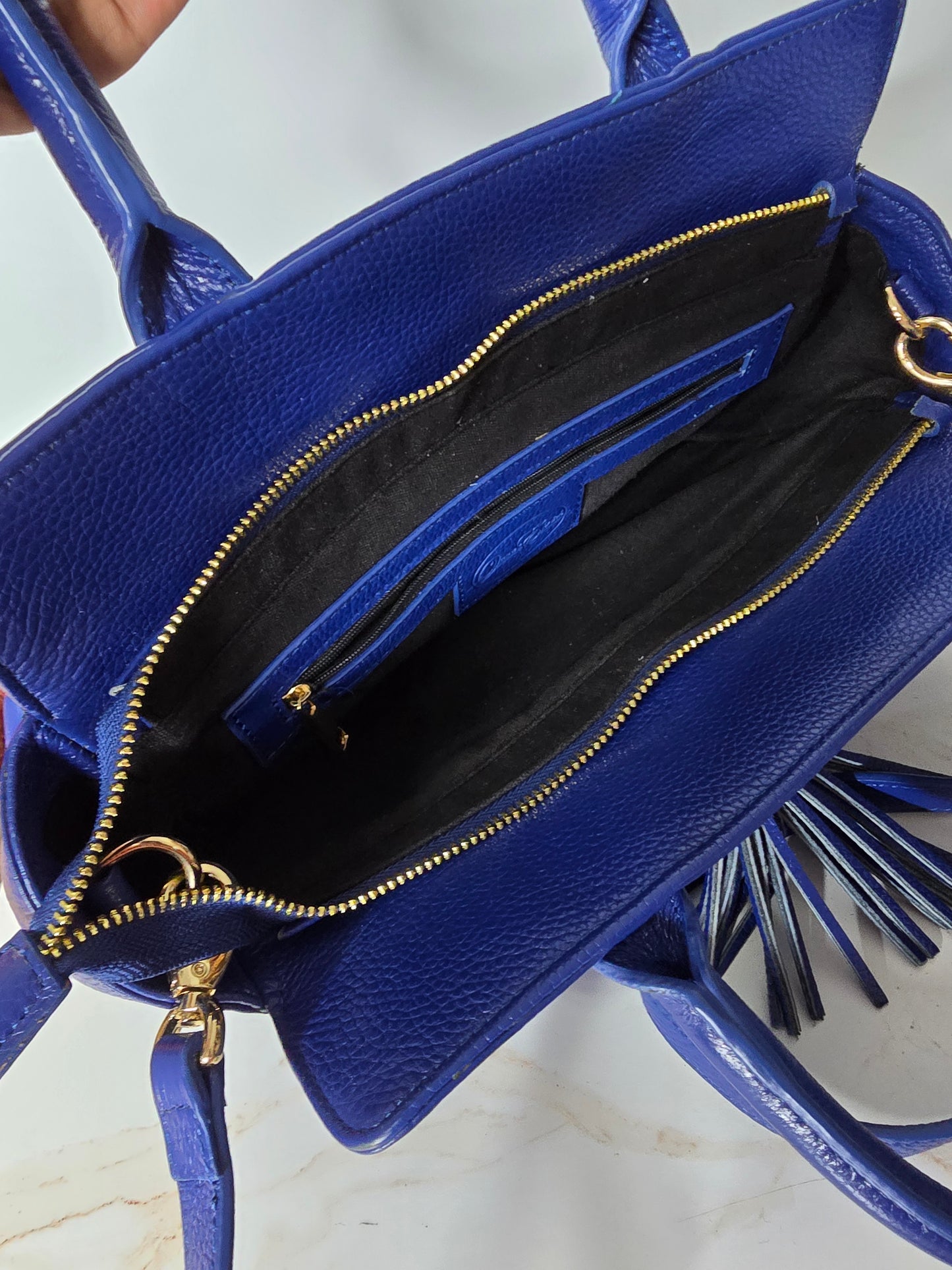 Onna Ehrlich Blue Leather Handbag* See Disclaimer