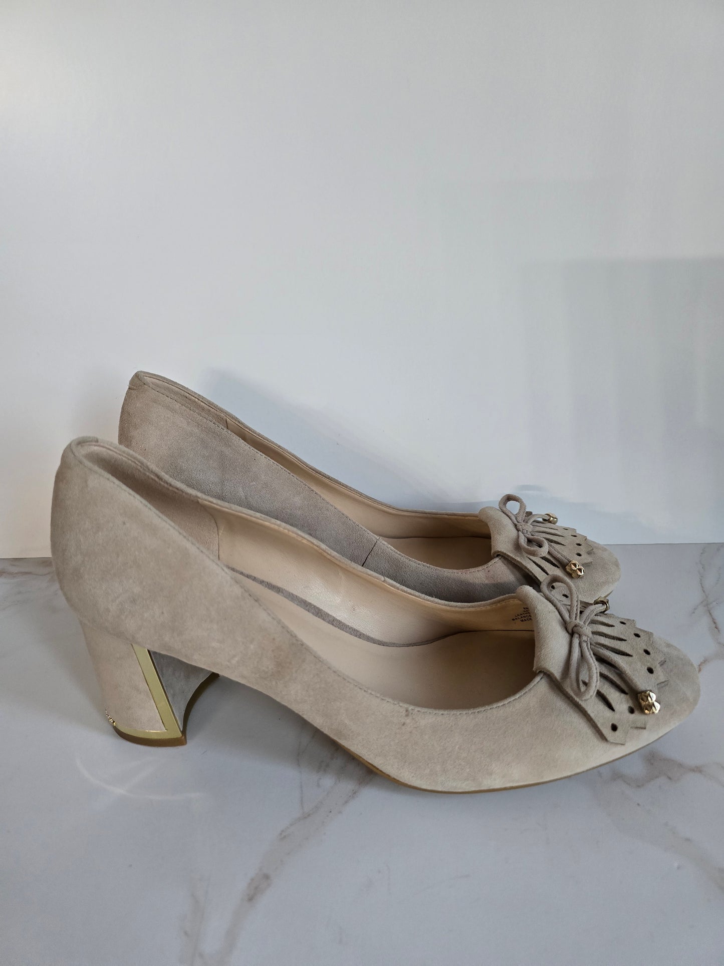 Karl Lagerfield Suede Block Heel Sz 8