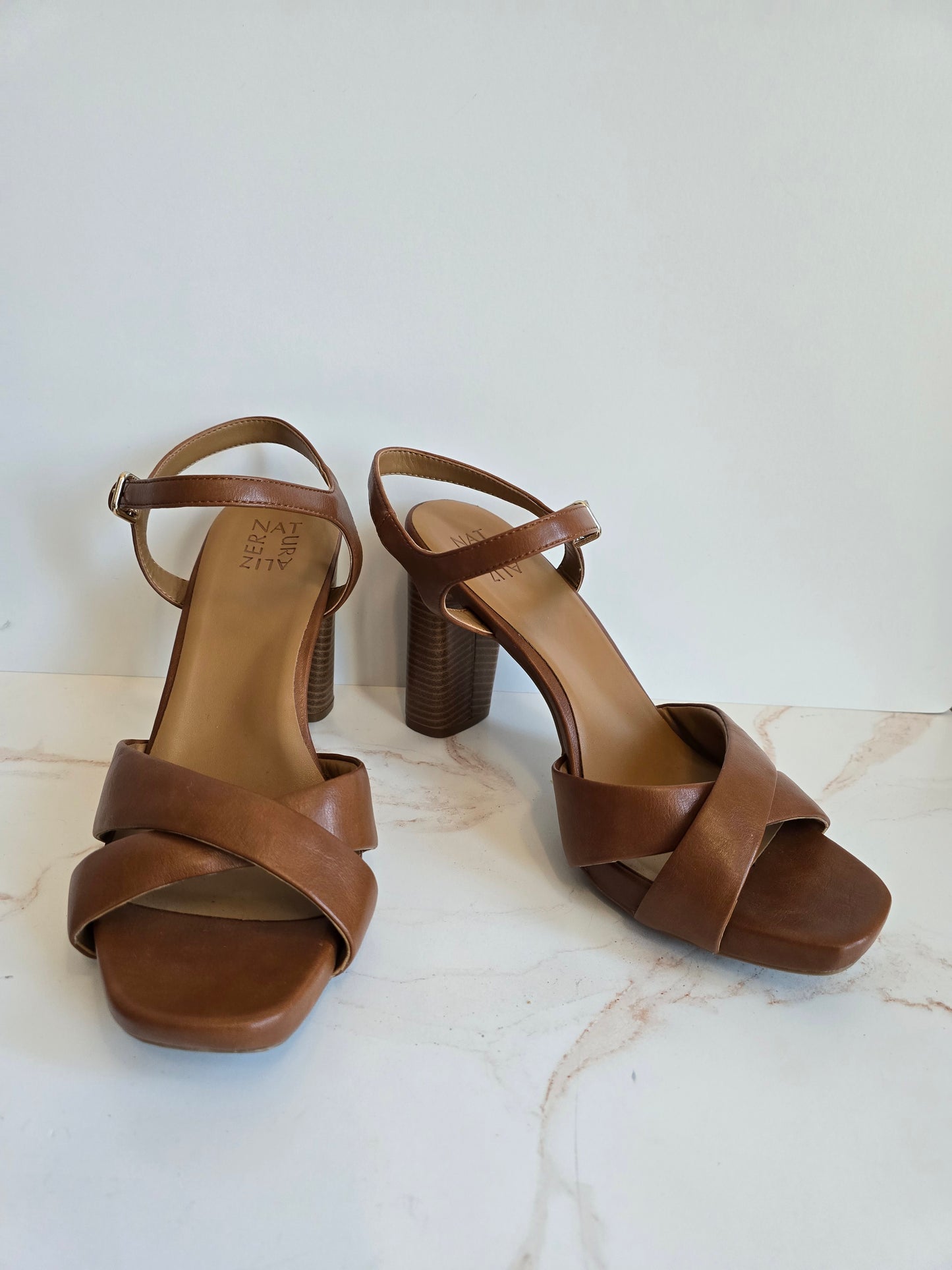 Naturalizer Morgan Ankle Strap Platform Brown Sandal Sz 12