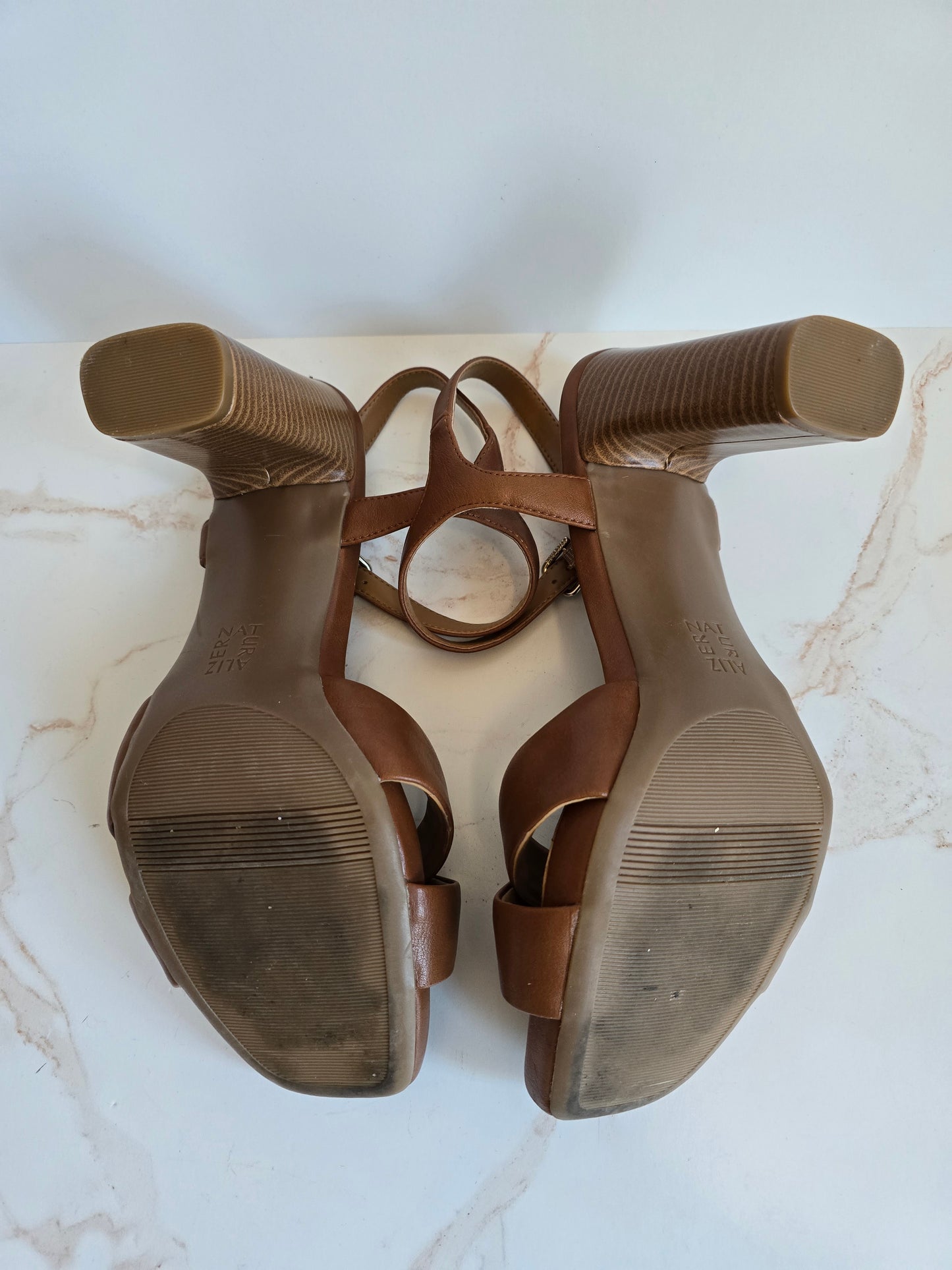 Naturalizer Morgan Ankle Strap Platform Brown Sandal Sz 12