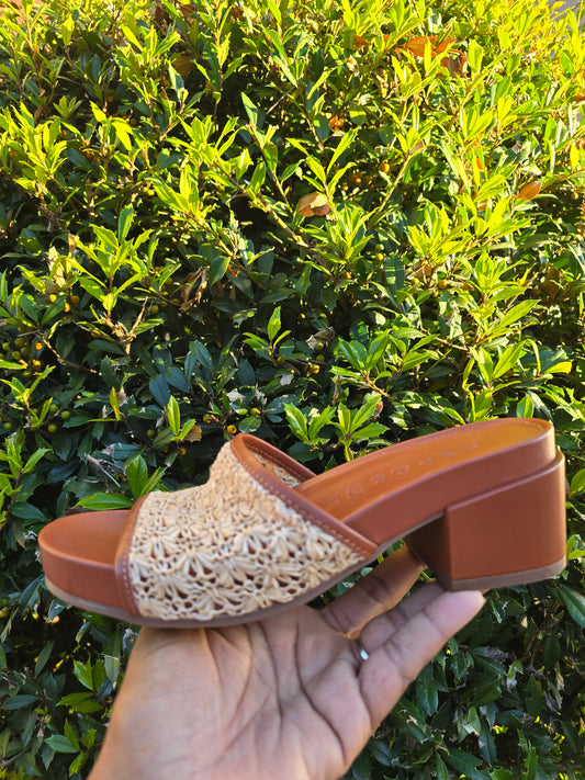 Aerosoles Raffia Block Heel Sandal Sz 7