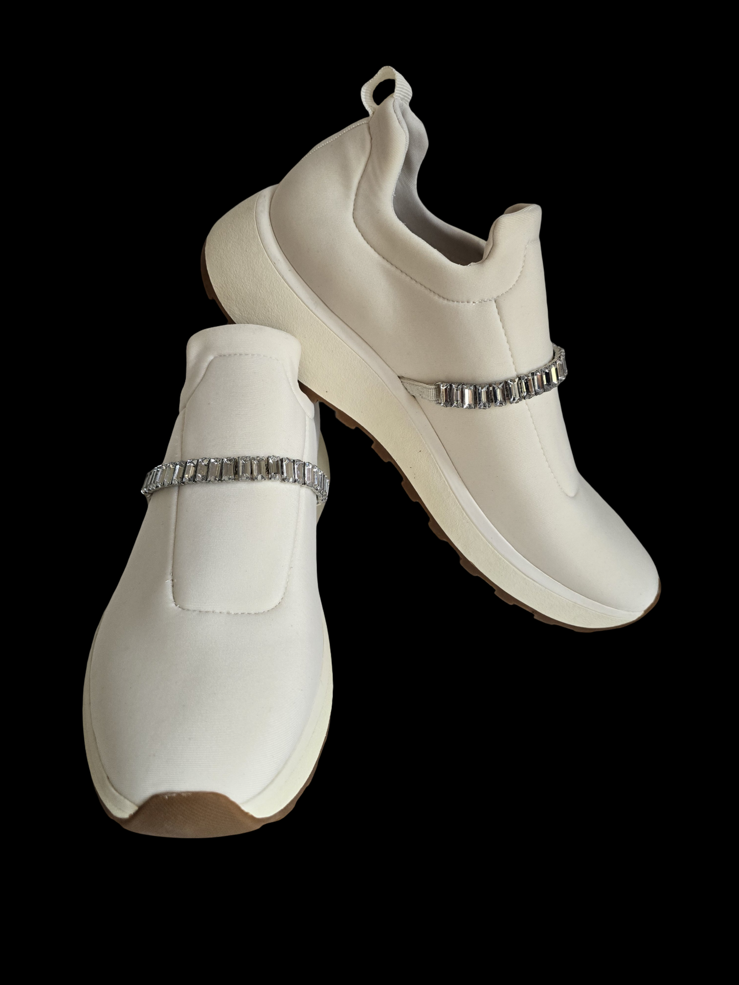 Nordstrom Rack Embellished White Slip-On Sneakers Sz 8