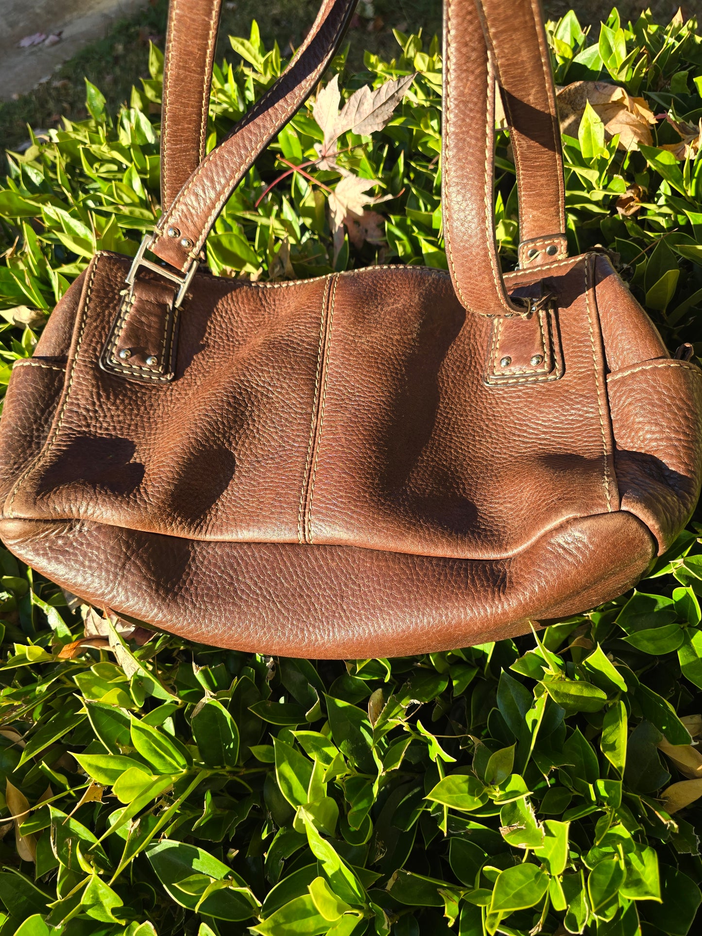 Fossil Brown Leather Shoulder Handbag