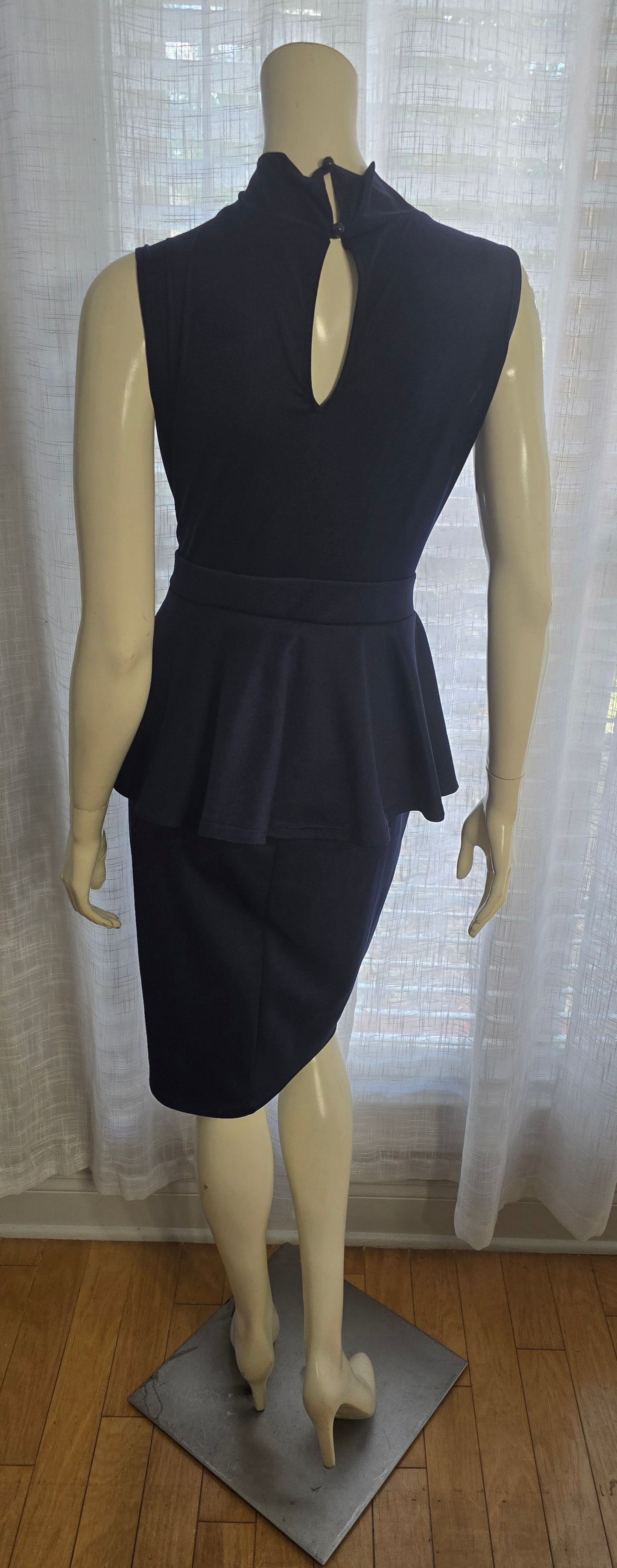 Fashion To Figure Navy Blue Peplum Cocktail Dress Sz 2X