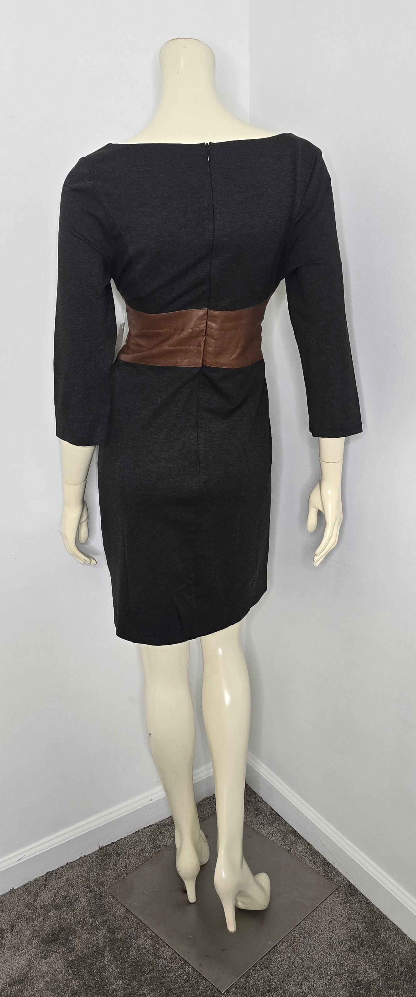 Venus Faux Leather Waist Knit Dress Sz 10