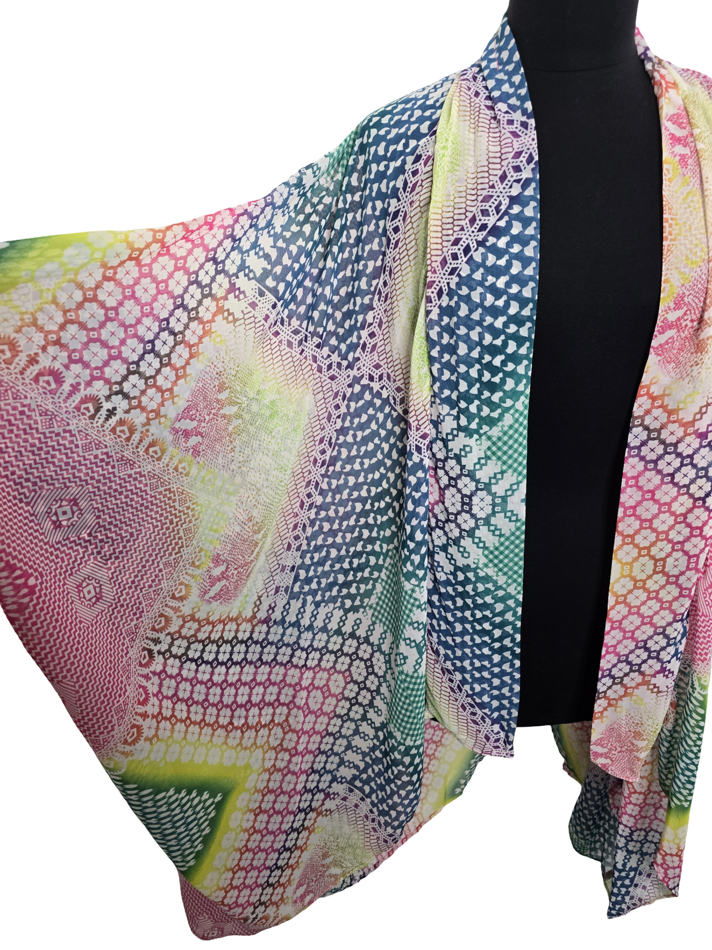 Love By Design Multi-Colored Oversized Kimono Sz M (fits up to 3X)