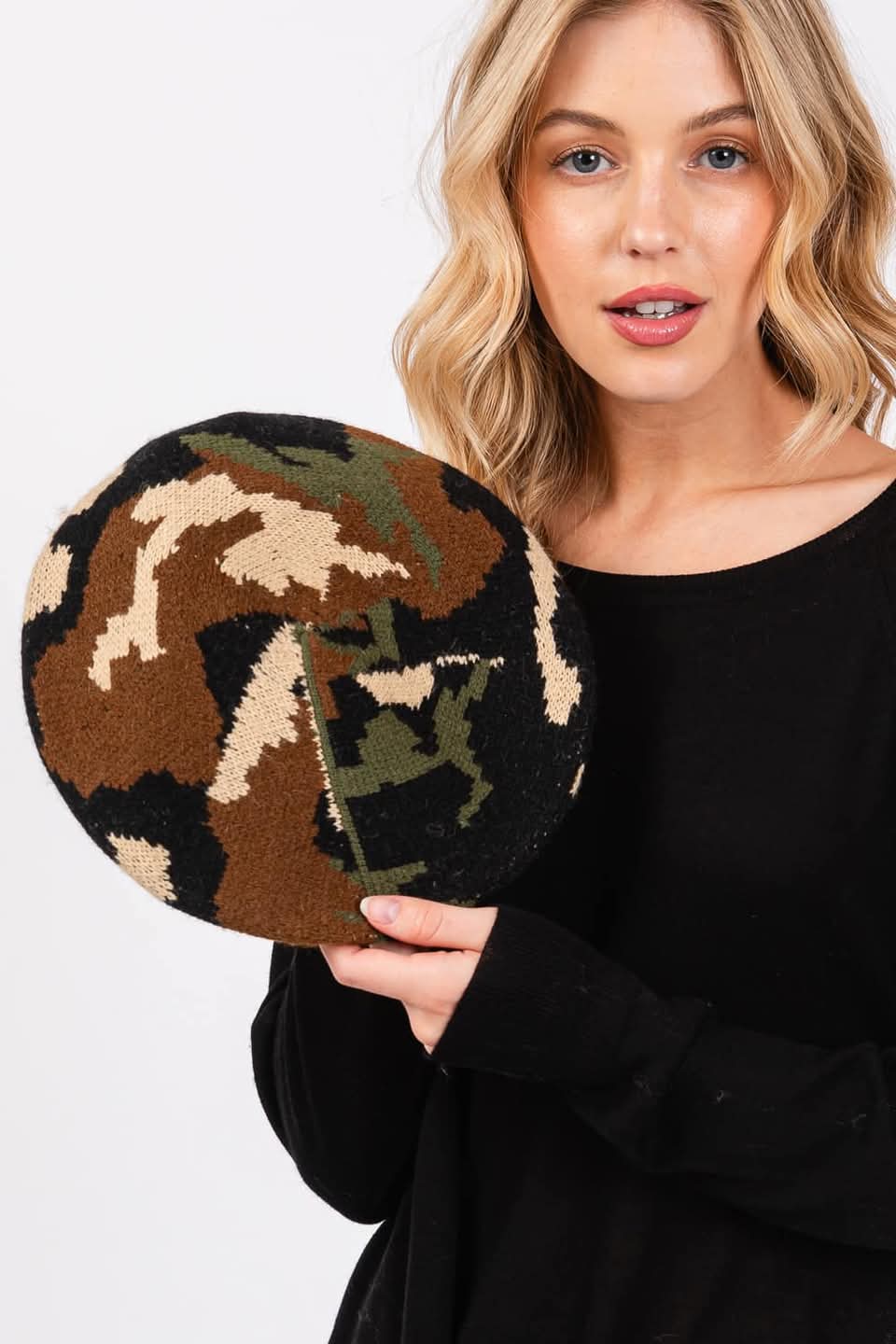 Camo Print Tam Beret