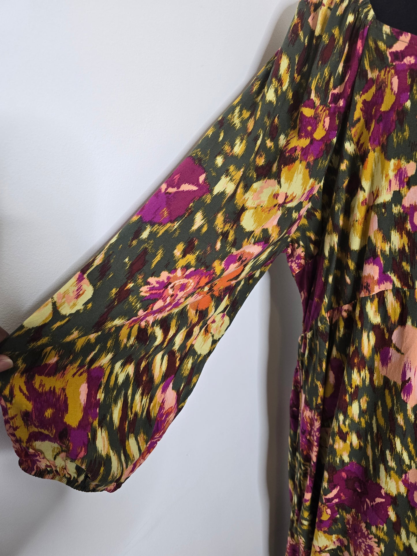 Terra & Sky Floral Peasant Maxi Dress Sx 2X