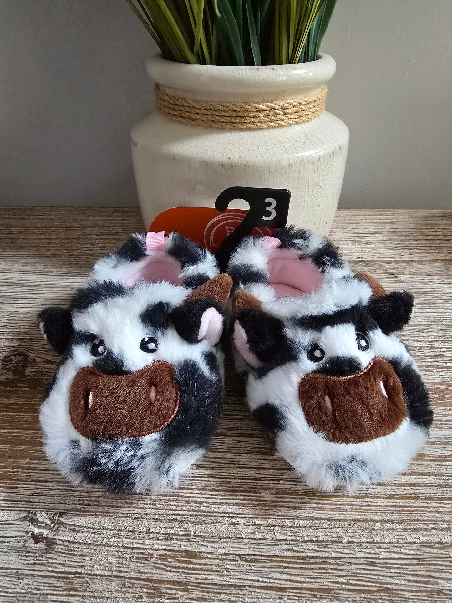 Wonder Nation Furry Slippers Infant Sz 3