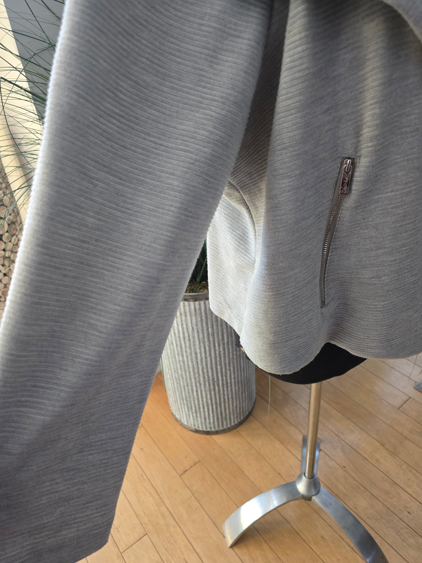 Calvin Klein Grey Moto Jacket Sz XXL