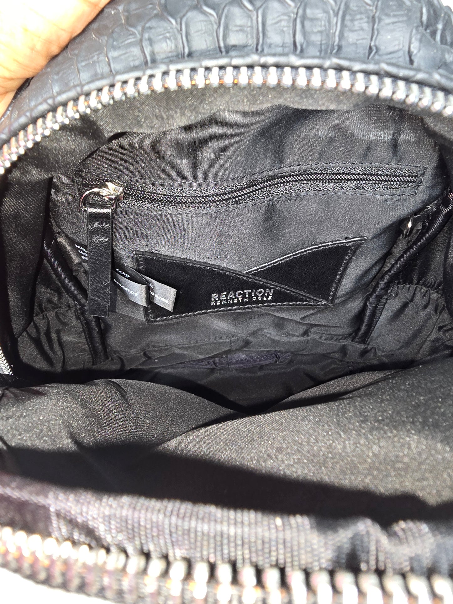 Kenneth Cole Reaction Black Faux Leather Mini Backpack